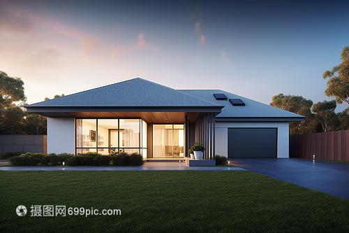 現代住宅視圖 建筑裝潢的融合與創新